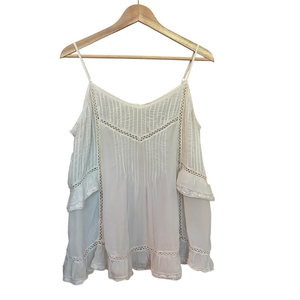 Sea New York Lace Top White Satin Sheer Slip Size 8